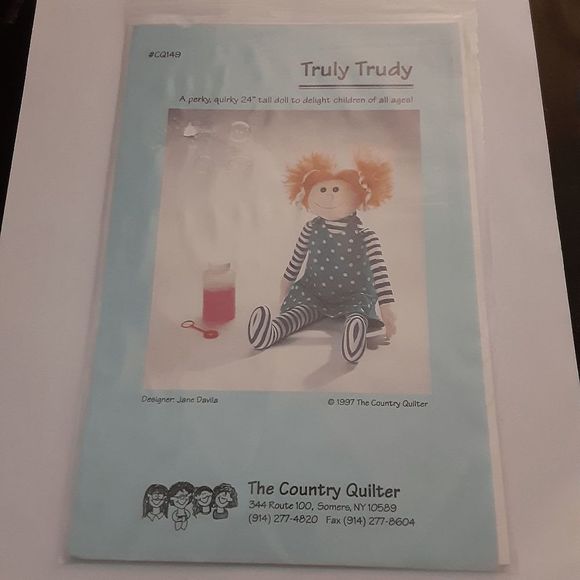 New sewing pattern Truly Trudy doll pattern Country Quilter #CQ149 - Picture 1 of 2